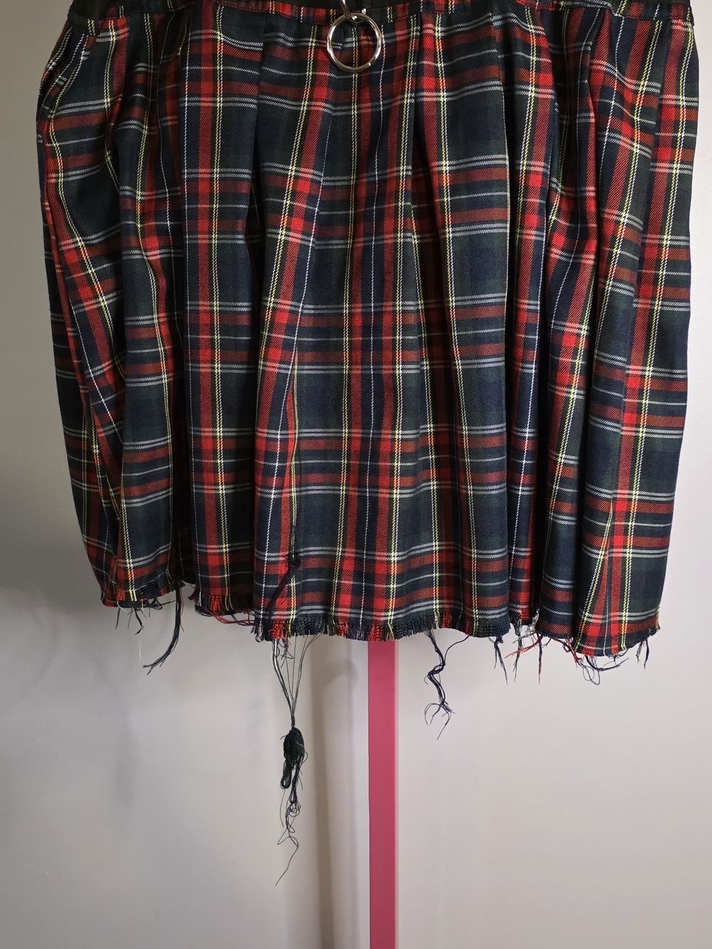 Current Mood Red Navy Yellow Plaid Skirt